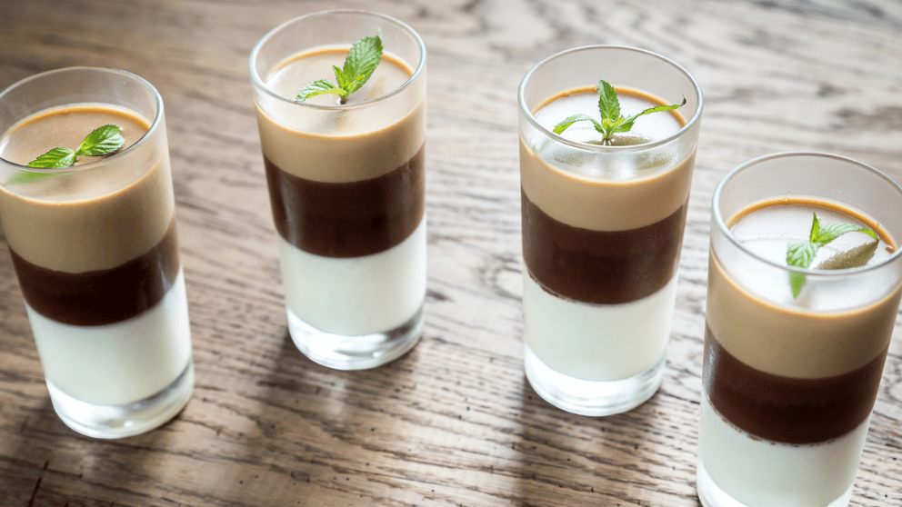 kávová panna cotta